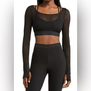 ALO Airlift Ballet Dream Long Sleeve Bra Top NWOT